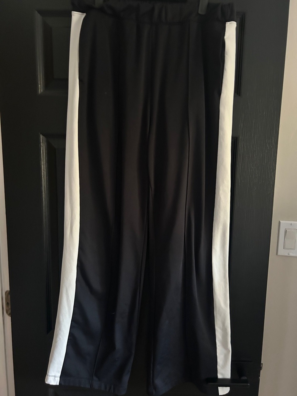 Old Navy Black Track Pants with White Side Stripes